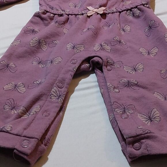 3-6 Months Carter's Girls' Purple Butterfly Romper - Picture 4 of 5